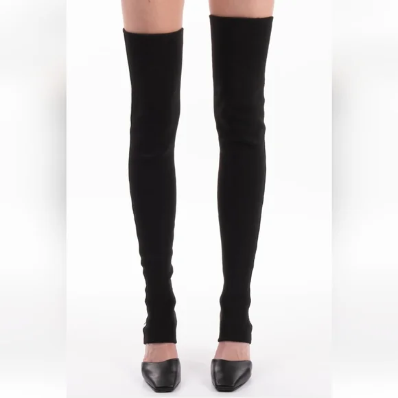 PALM ANGELS Over The Knee OTK Sock Boots Bootie Heels - Picture 4 of 8